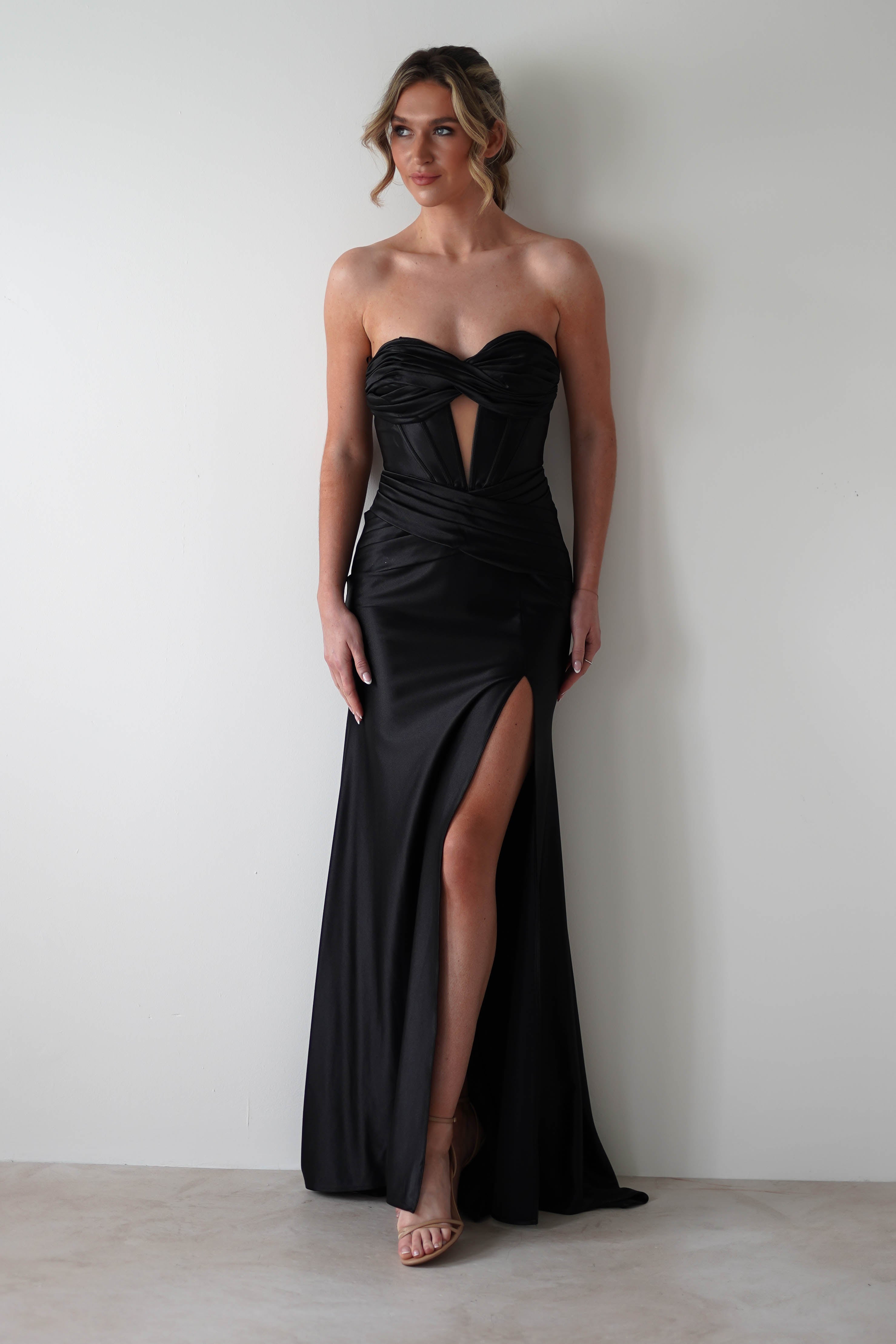 Karra Bodycon Strapless Gown | Black | Debs & Prom | Formal Gown | Oh Hello Clothing