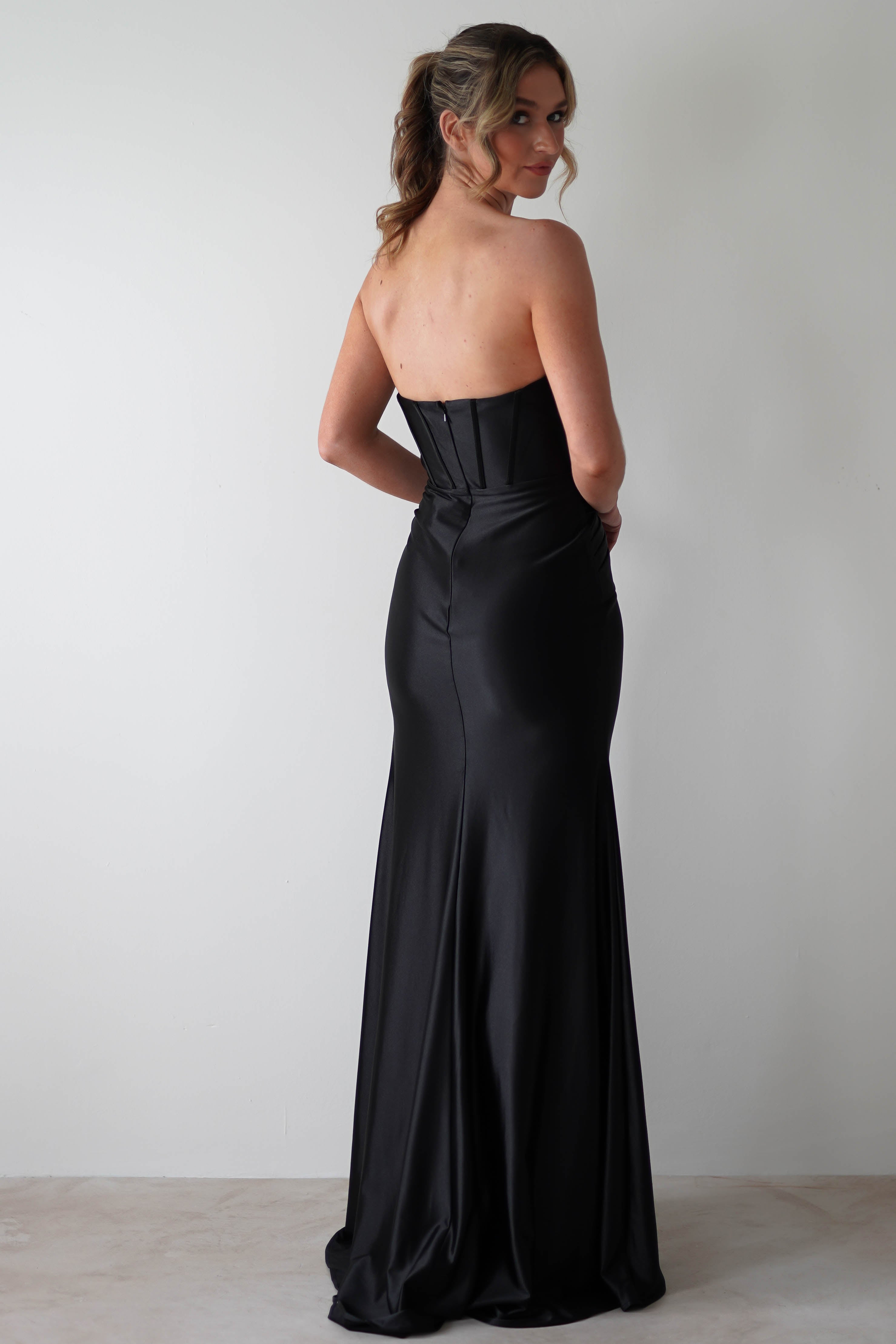 Karra Bodycon Strapless Gown | Black | Debs & Prom | Formal Gown | Oh Hello Clothing