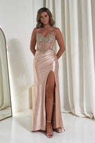 Oh Hello Clothing Dresses 1*DONE SAMPLE CC408 GOLD GOWN