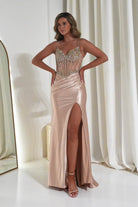 Oh Hello Clothing Dresses 1*DONE SAMPLE CC408 GOLD GOWN