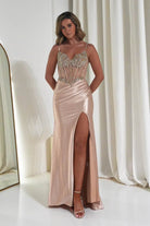 Oh Hello Clothing Dresses 1*DONE SAMPLE CC408 GOLD GOWN