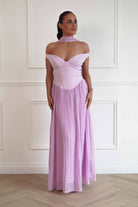 Oh Hello Clothing Women > Clothing > Dresses Kelsea Off The Shoulder Pleated Maxi Dress | Lilac
