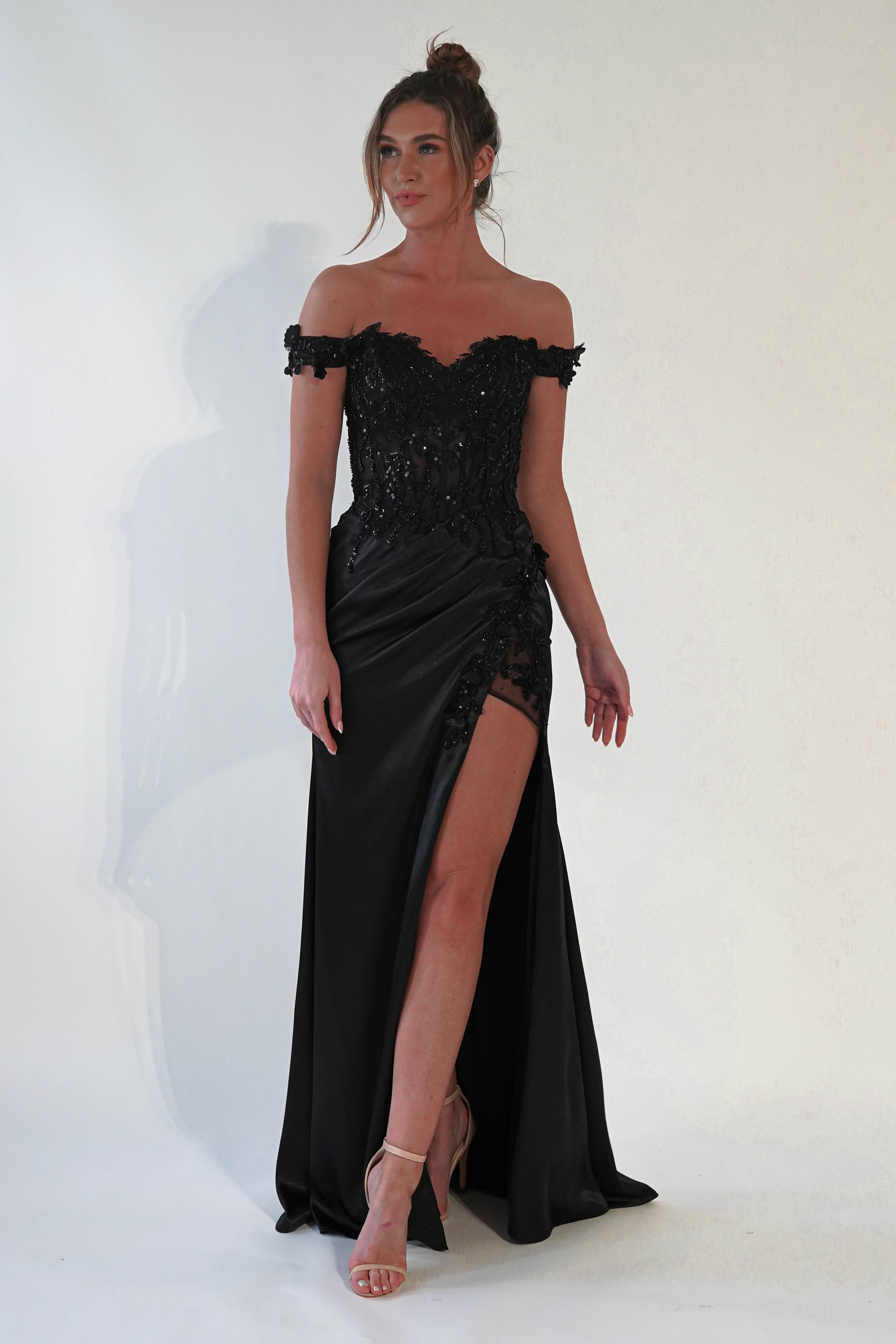 Khacy Embellished Gown | Black | Debs & Prom | Formal Gown | Oh Hello Clothing