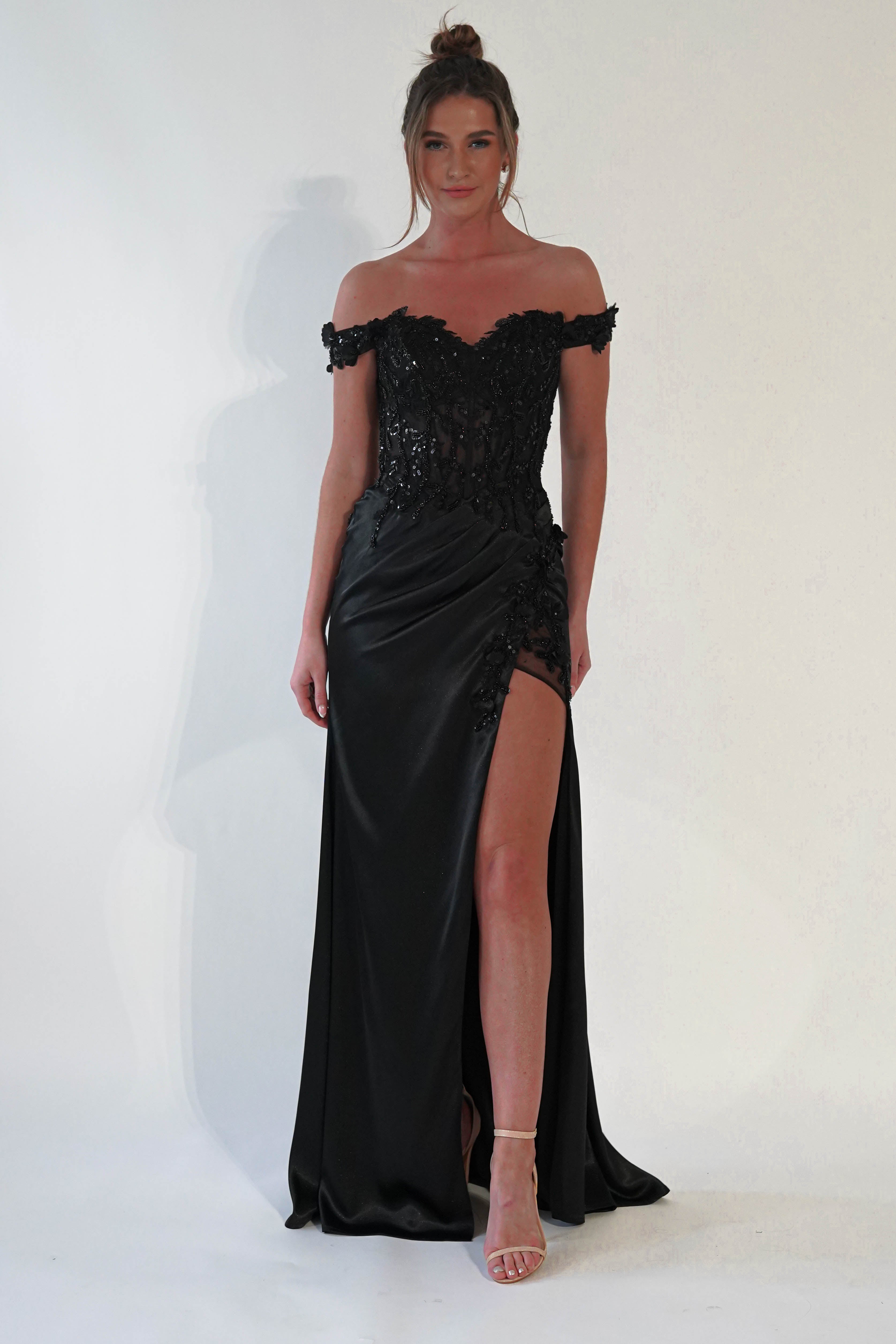Khacy Embellished Gown | Black | Debs & Prom | Formal Gown | Oh Hello Clothing
