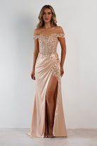 Khacy Embellished Gown | Champagne/Gold | Debs & Prom | Formal Gown | Oh Hello Clothing