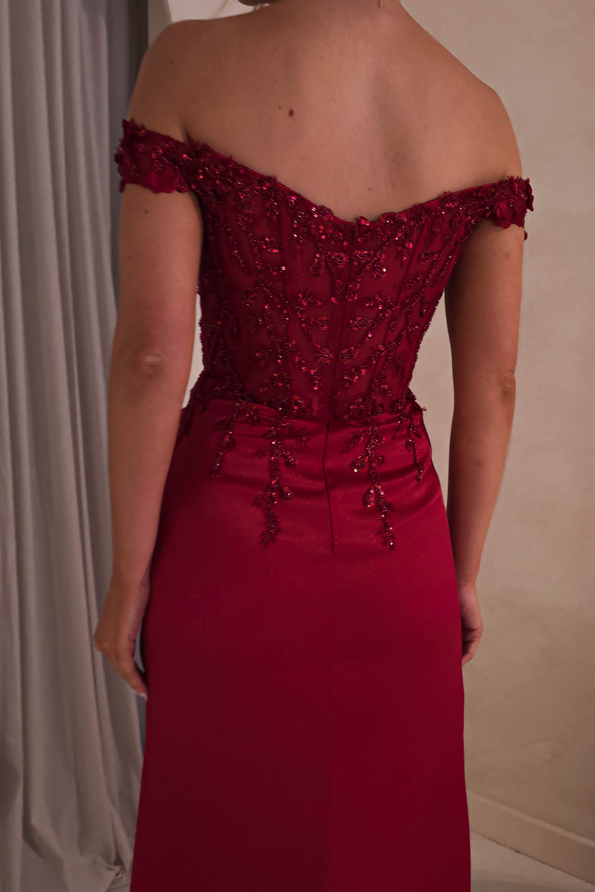 Khacy Embellished Gown | Dark Red | Debs & Prom | Formal Gown | Oh Hello Clothing