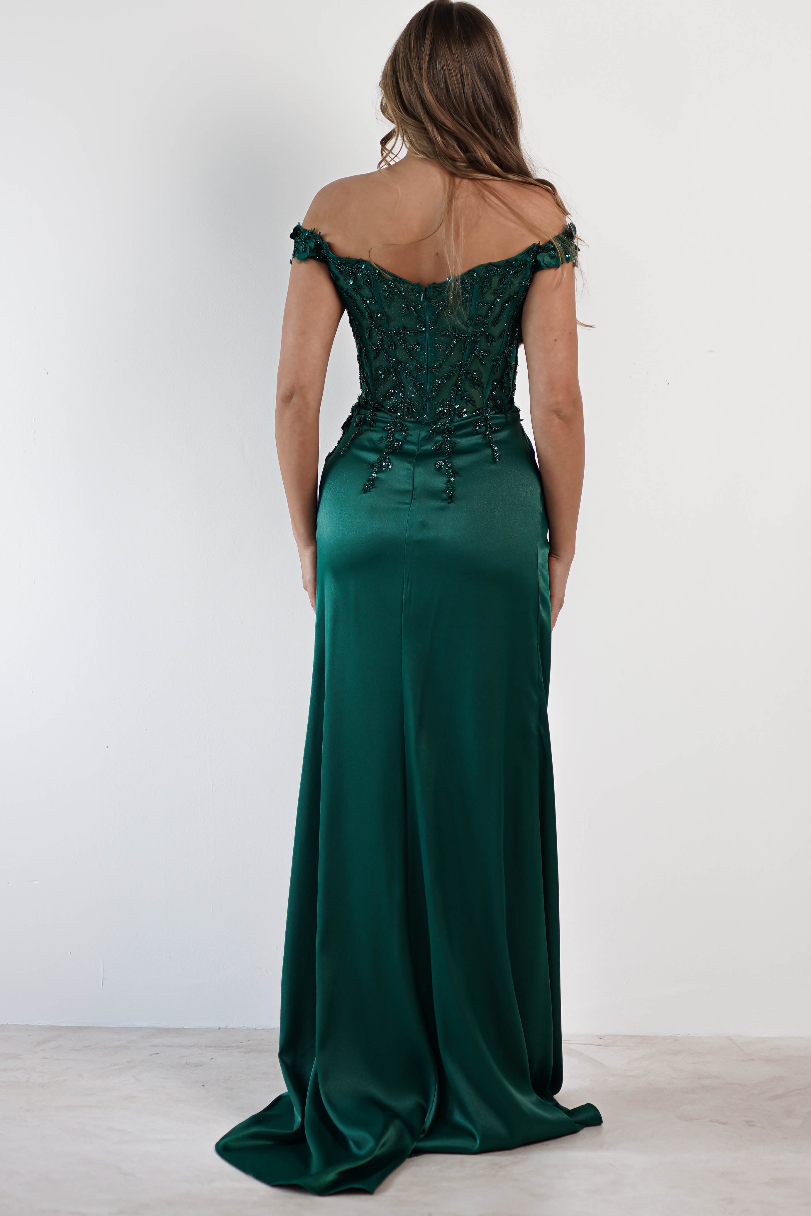 Khacy Embellished Gown | Emerald | Debs & Prom | Formal Gown | Oh Hello Clothing