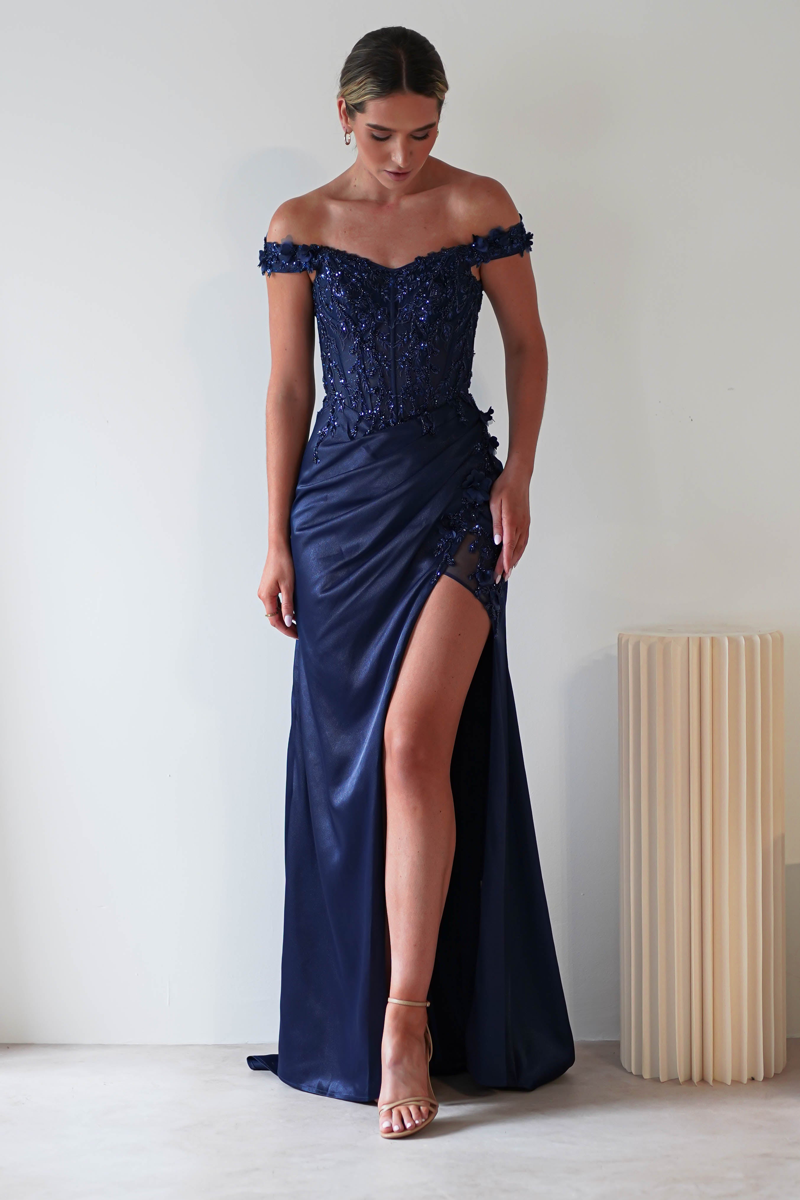 Khacy Embellished Gown | Navy | Debs & Prom | Formal Gown | Oh Hello Clothing