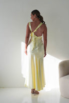 Oh Hello Clothing Women > Clothing > Dresses Klarisse Bias-Cut Satin Maxi Dress | Yellow
