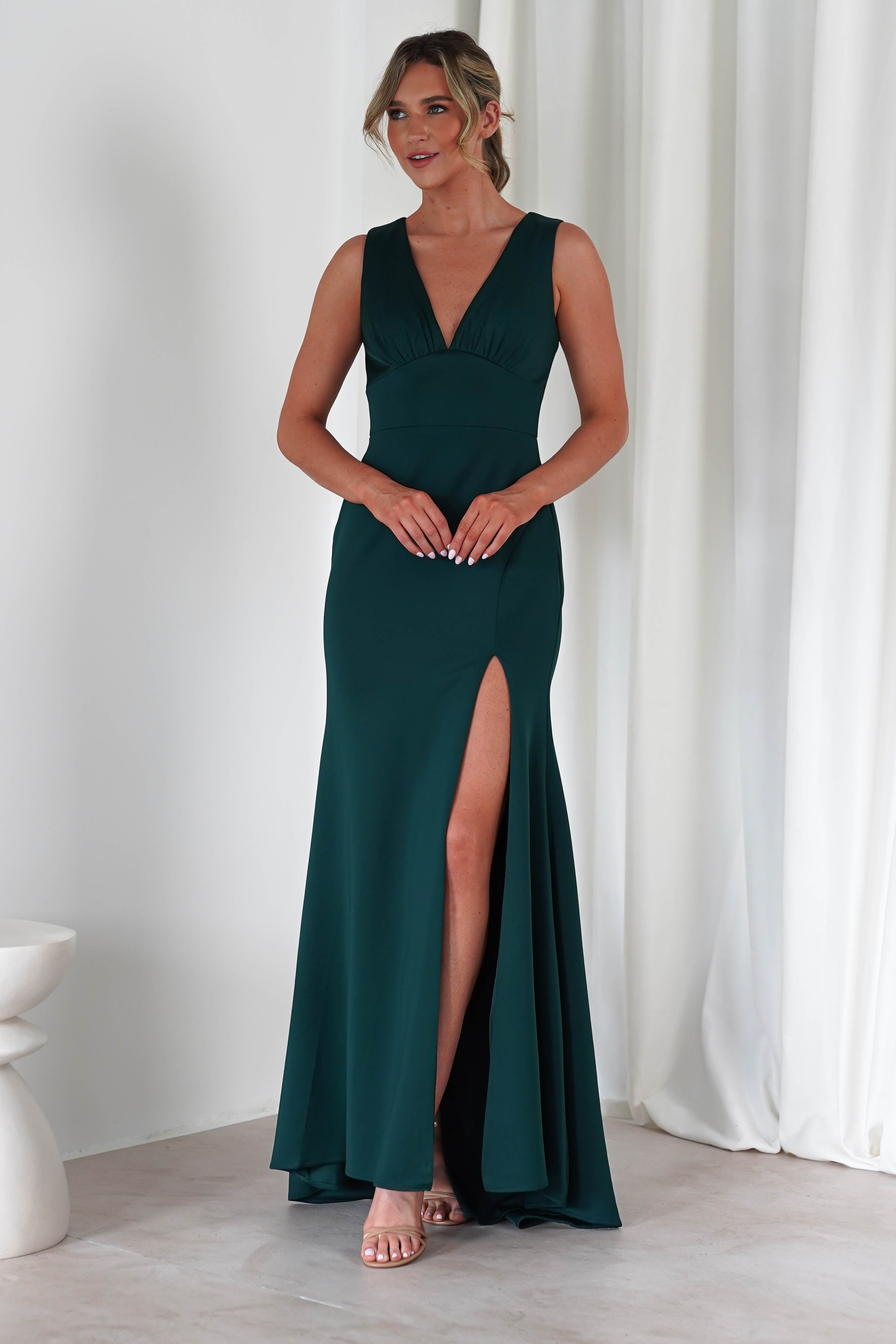 Kleo Bodycon Gown | Dark Green | Debs & Prom | Formal Gown | Oh Hello Clothing