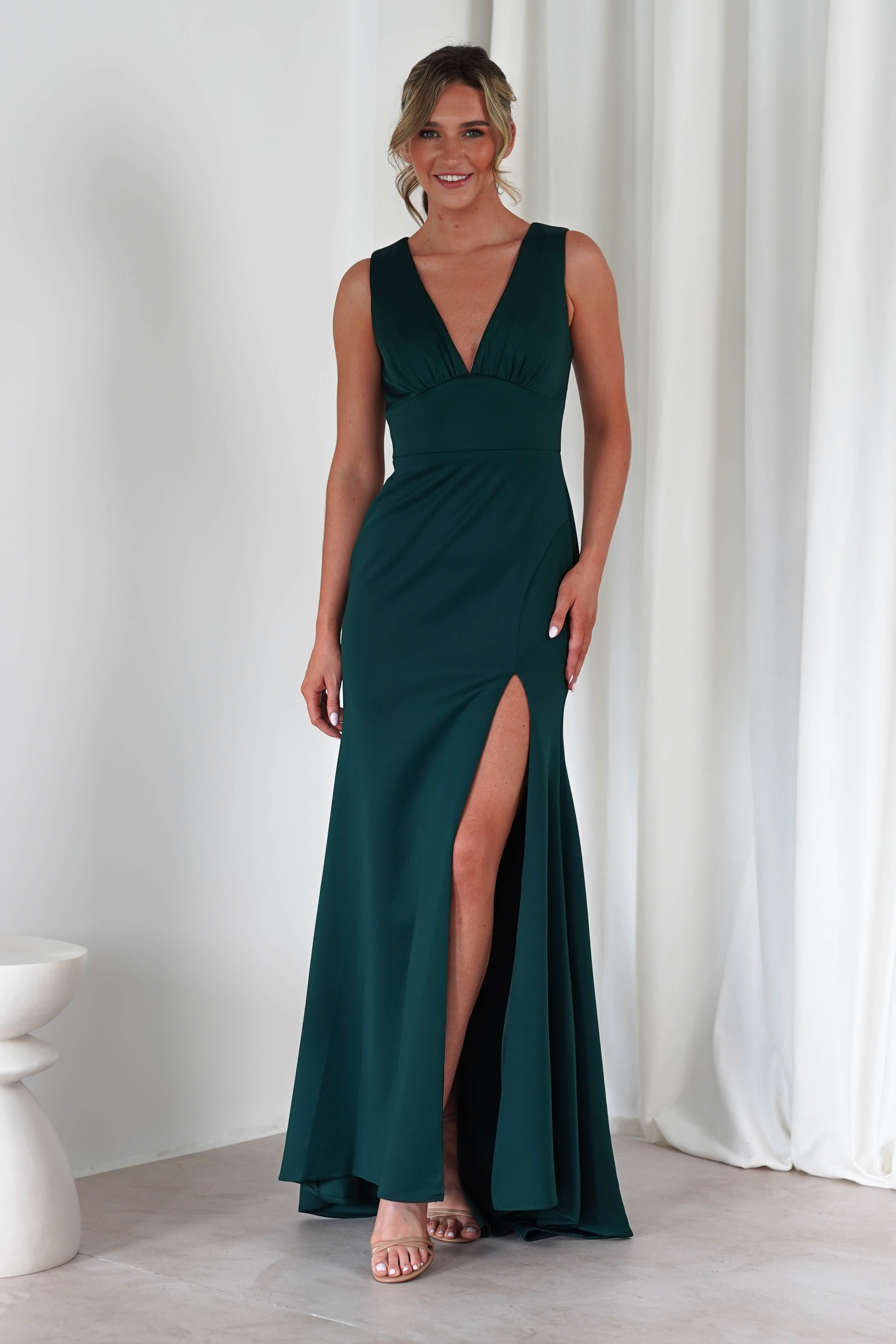 Kleo Bodycon Gown | Dark Green | Debs & Prom | Formal Gown | Oh Hello Clothing
