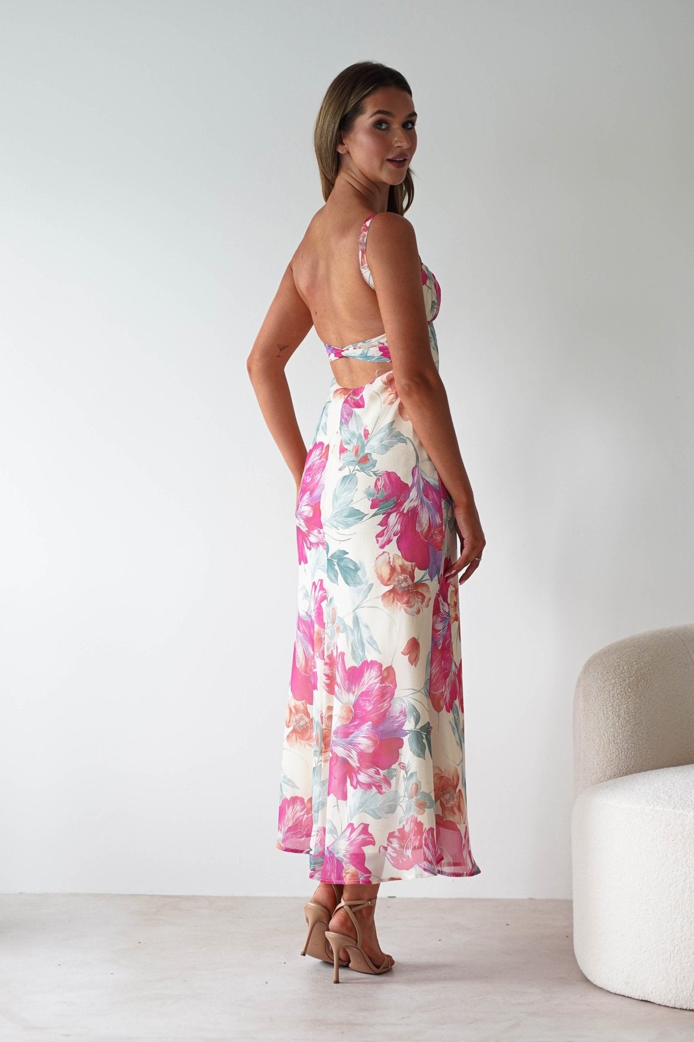 Larah Floral Maxi Dress Yellow/Pink Print | Wedding Guest Dress | Maxi | Oh Hello Clothing