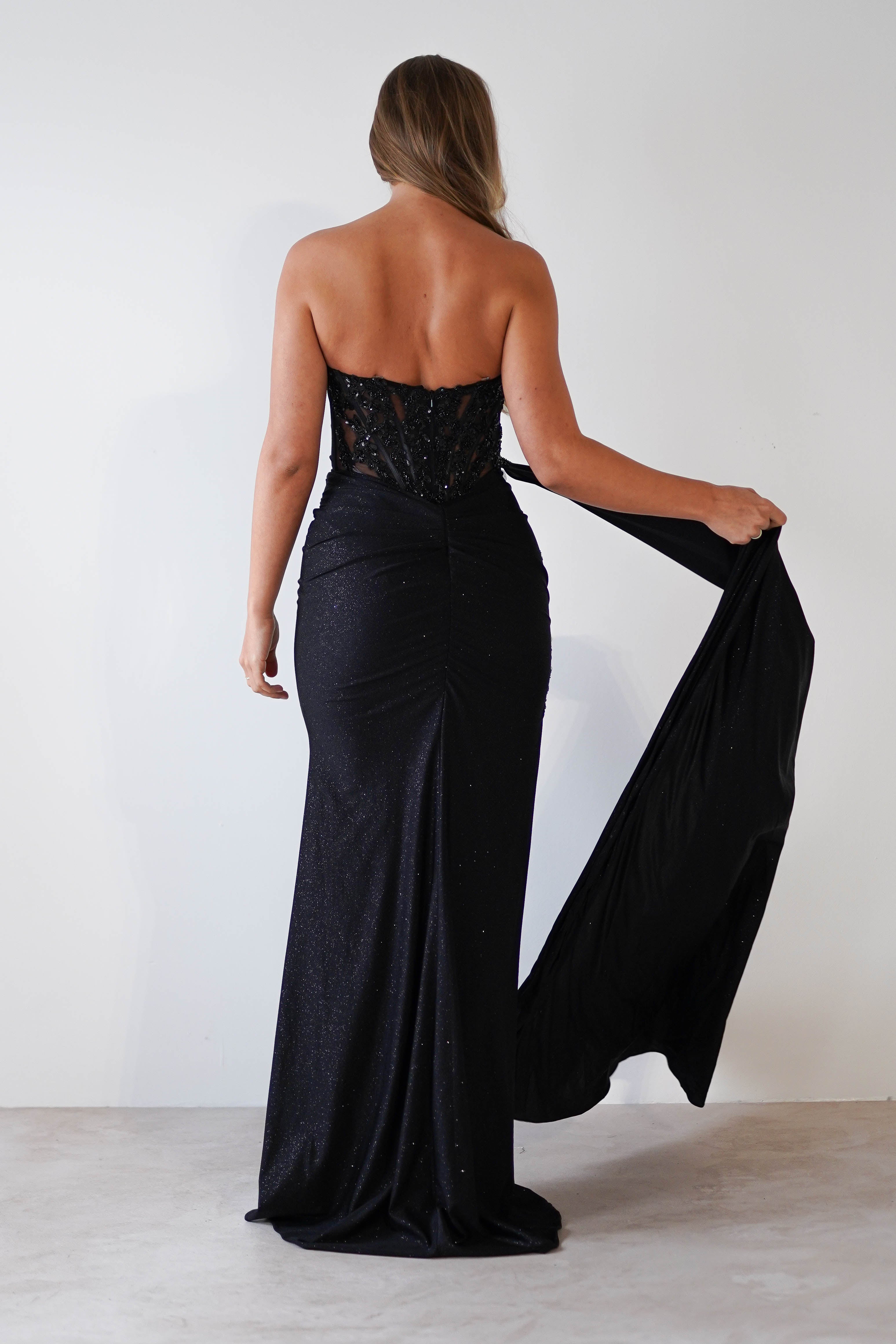 Lavelle Glitter Bodycon Gown | Black | Debs & Prom | Formal Gown | Oh Hello Clothing