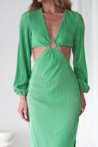 Lennon Ribbed Cut Out Maxi Dress Green | Wedding Guest Dress | Maxi | Oh Hello Clothing