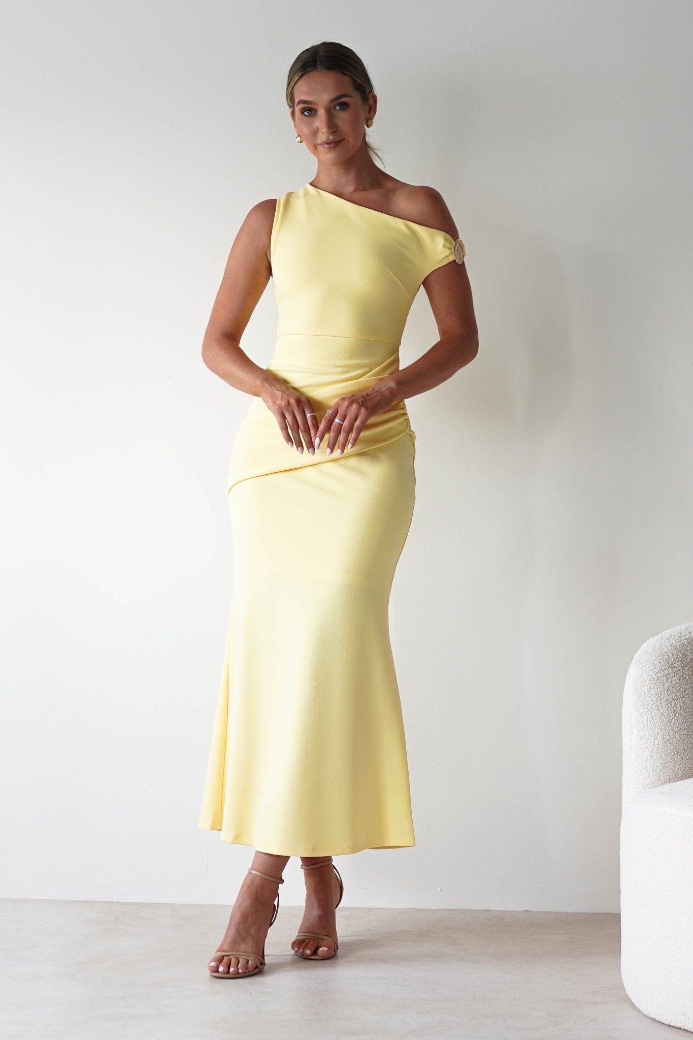 Libra Bodycon Maxi Dress Yellow | Wedding Guest Dress | Bodycon | Maxi | Oh Hello Clothing