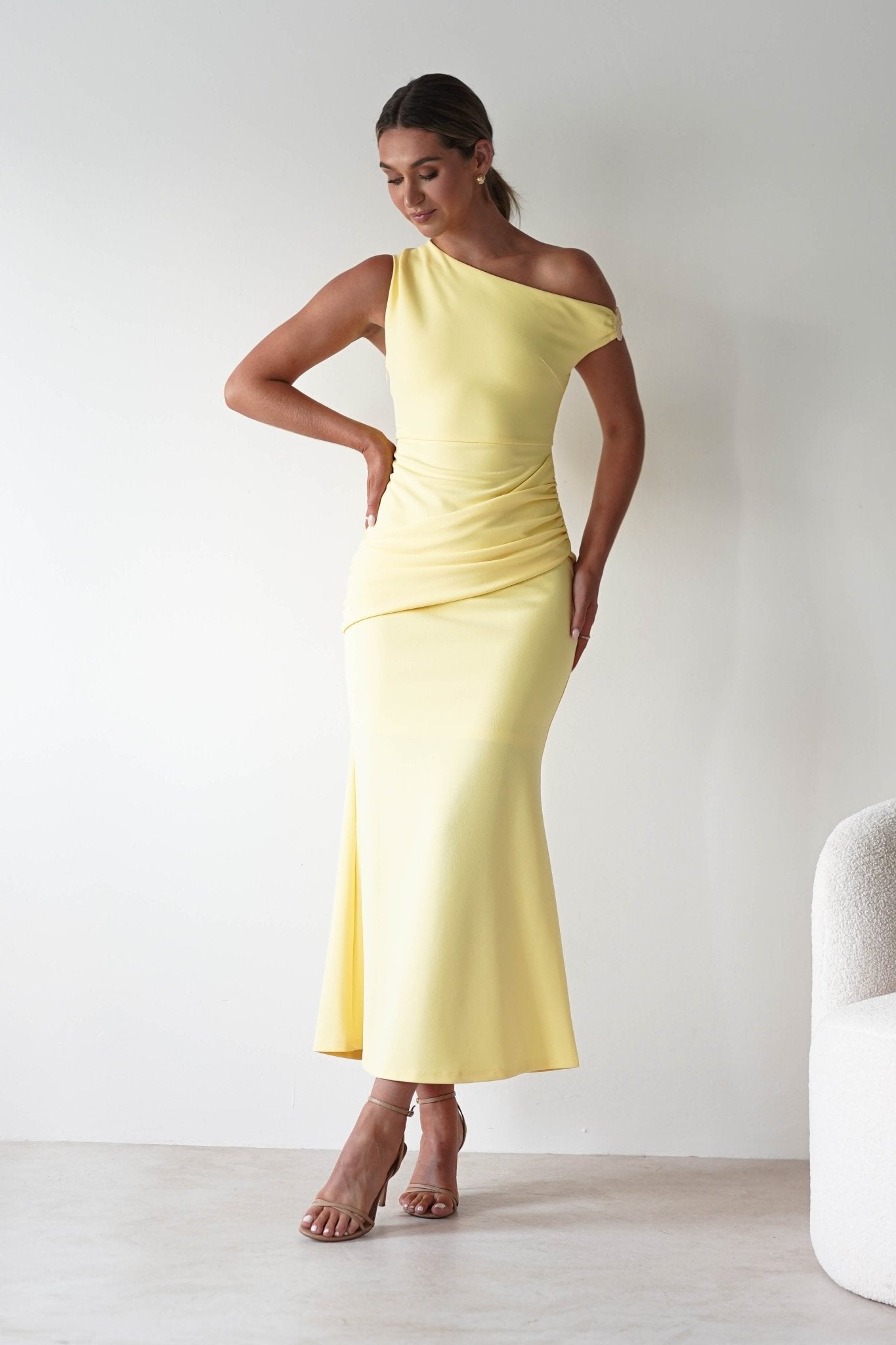 Libra Bodycon Maxi Dress Yellow | Wedding Guest Dress | Bodycon | Maxi | Oh Hello Clothing