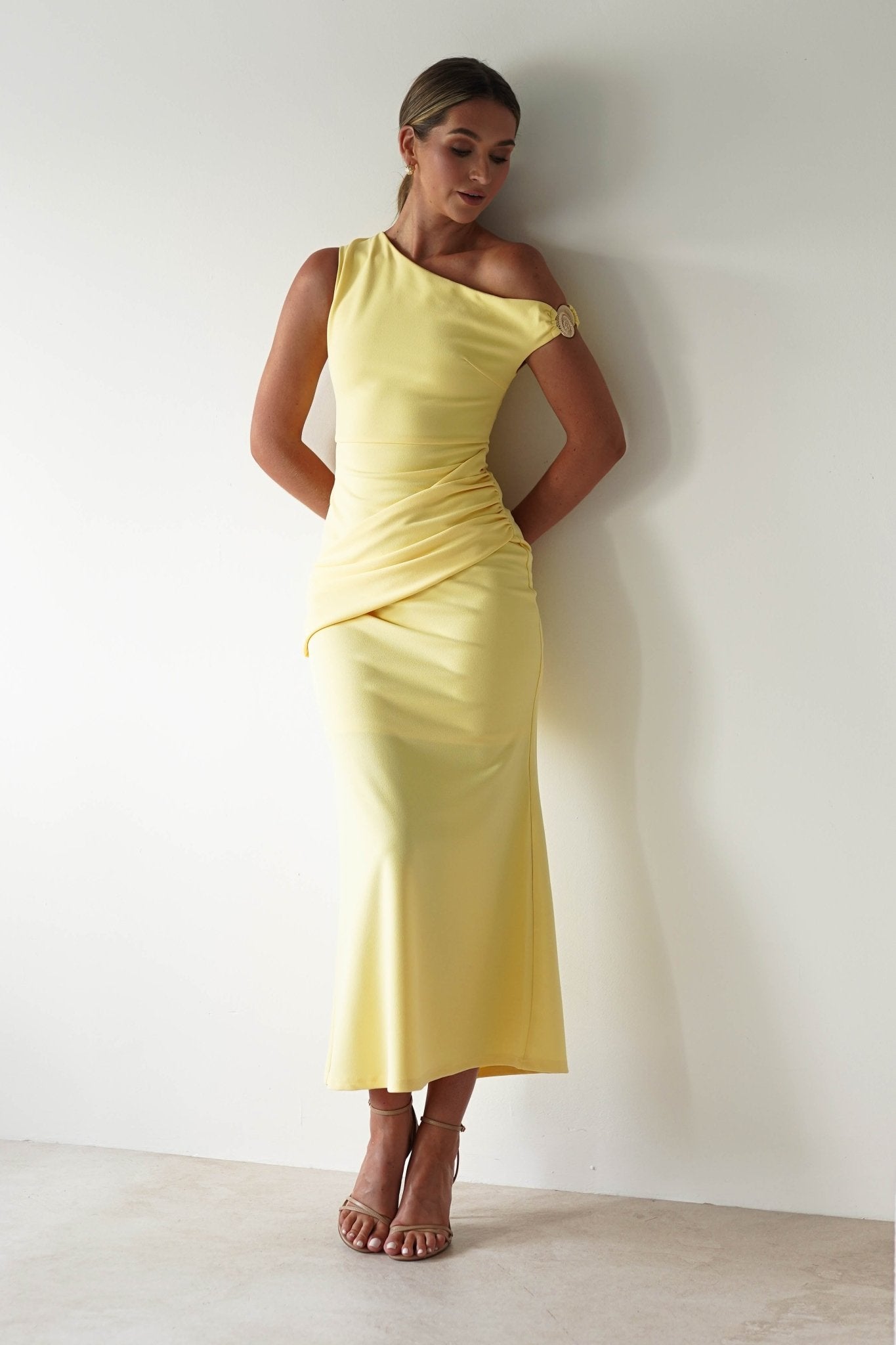 Libra Bodycon Maxi Dress Yellow | Wedding Guest Dress | Bodycon | Maxi | Oh Hello Clothing