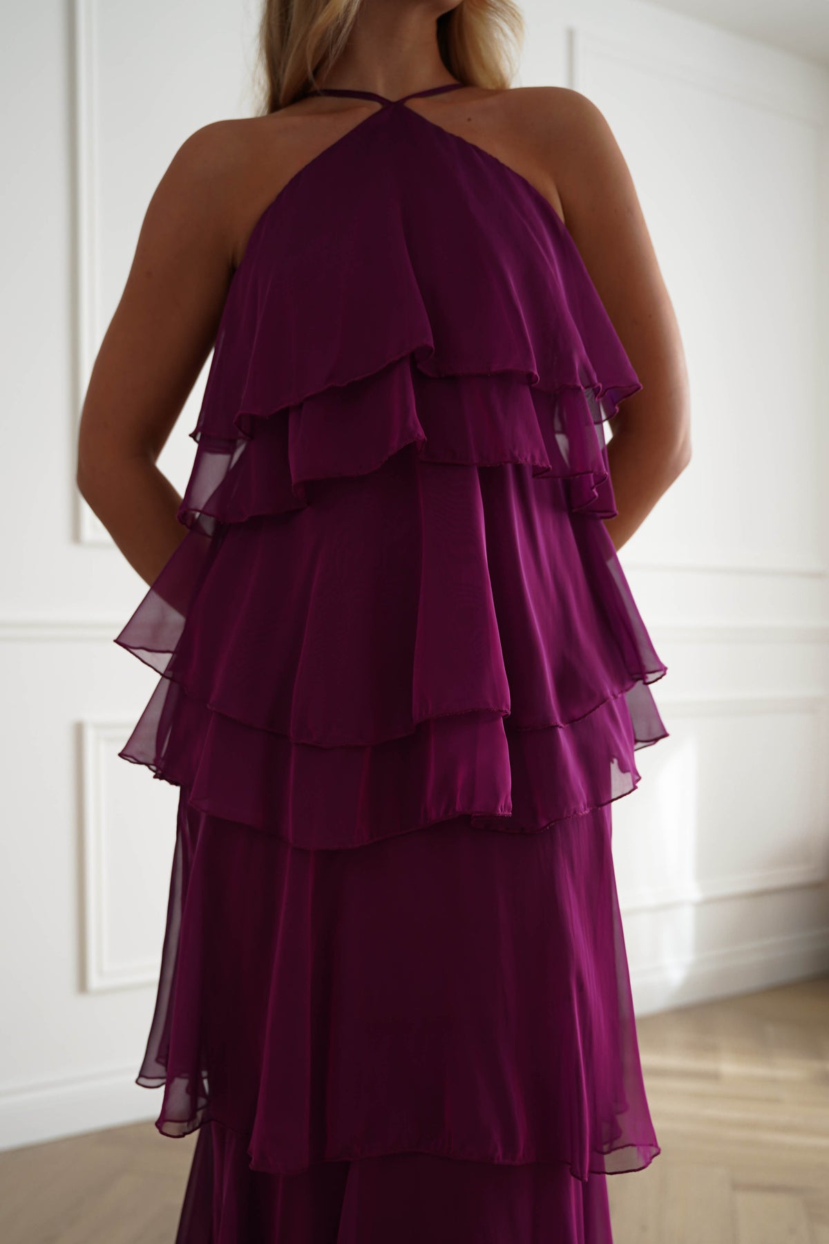 Oh Hello Clothing Women > Clothing > Dresses Liora Soft Ruffle Maxi Dress | Plum