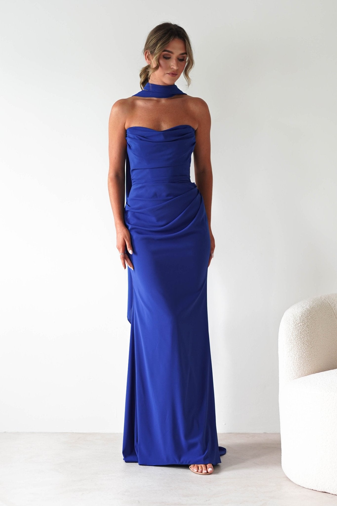 Lisa Multiway Chiffon Gown | Cobalt Blue | Debs & Prom | Formal Gown | Oh Hello Clothing