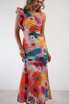 Logen Ruffle Sleeve Midaxi Orange Floral Print | Wedding Guest Dress | Oh Hello Clothing