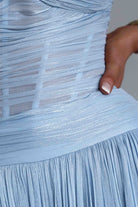 Oh Hello Clothing Dresses > Prom Dresses Longoria Pleated Luminescent Maxi Gown | Blue