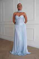Oh Hello Clothing Dresses > Prom Dresses Longoria Pleated Luminescent Maxi Gown | Blue