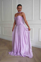 Oh Hello Clothing Dresses > Prom Dresses Longoria Pleated Luminescent Maxi Gown | Lavender