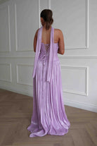 Oh Hello Clothing Dresses > Prom Dresses Longoria Pleated Luminescent Maxi Gown | Lavender