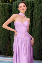Oh Hello Clothing Dresses > Prom Dresses Longoria Pleated Luminescent Maxi Gown | Lavender