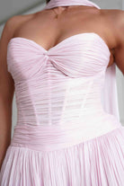Oh Hello Clothing Dresses > Prom Dresses Longoria Pleated Luminescent Maxi Gown | Pink