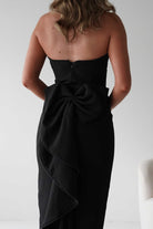 Louisiana Pearl Bow Strapless Dress Black | Wedding Guest Dress | Oh Hello Clothing