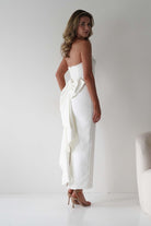 Louisiana Pearl Bow Strapless Dress | White | Graduation | Bride To Be Hen Dress | Oh Hello Clothing