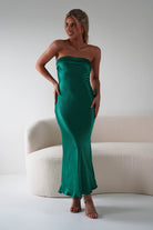 Lucia Green Satin Slip Midi Dress | Oh Hello Clothing | Oh Hello Clothing