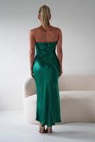 Lucia Green Satin Slip Midi Dress | Oh Hello Clothing | Oh Hello Clothing