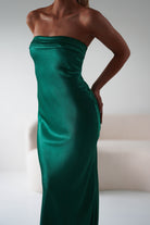 Lucia Green Satin Slip Midi Dress | Oh Hello Clothing | Oh Hello Clothing
