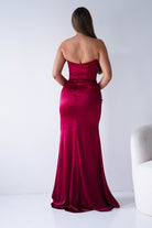 Oh Hello Clothing Dresses > Prom Dresses Lucienne Satin Strapless Maxi Dress | Deep Red