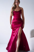 Oh Hello Clothing Dresses > Prom Dresses Lucienne Satin Strapless Maxi Dress | Deep Red