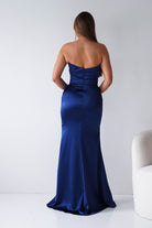 Oh Hello Clothing Dresses > Prom Dresses Lucienne Satin Strapless Maxi Dress | Navy