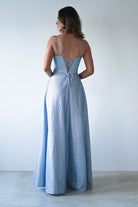 Luna Glitter Corset Aline Gown | Blue | Debs & Prom | Formal Gown | Oh Hello Clothing
