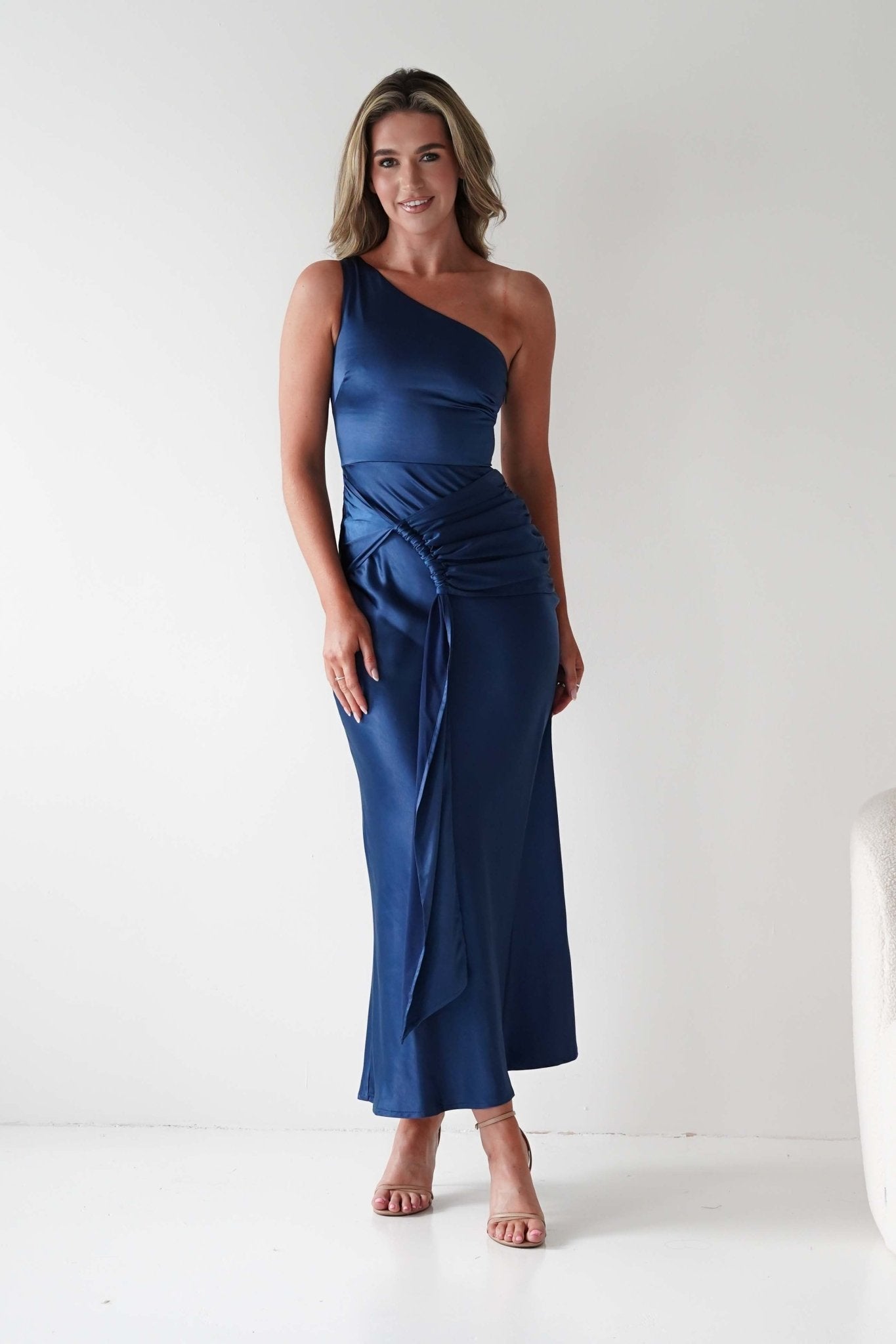 Lutana Soft Satin Maxi Dress | Dark Blue | Graduation | Oh Hello Clothing