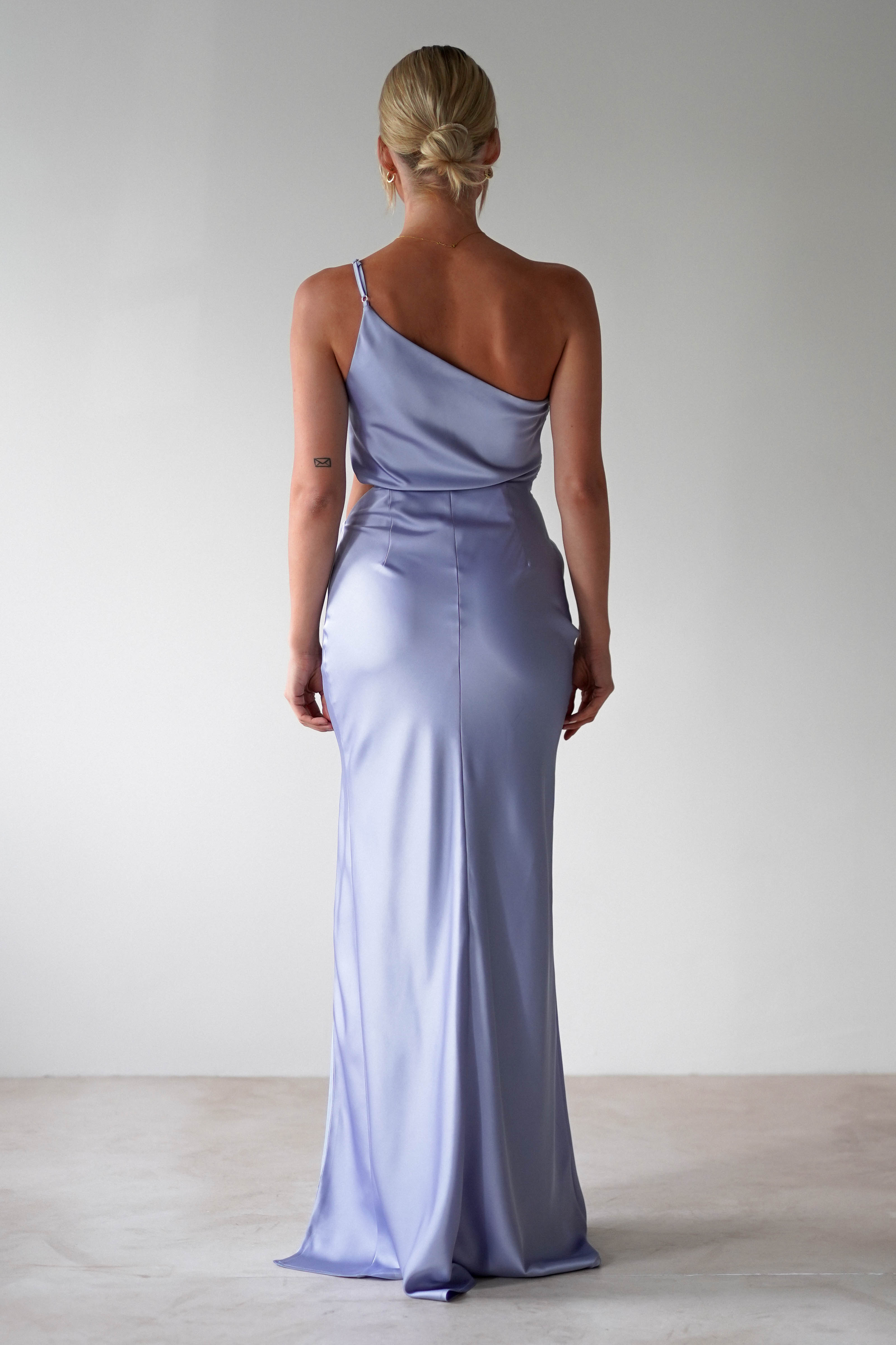 Lyra Soft Matte Satin Maxi Dress Periwinkle Blue | Wedding Guest Dress | Maxi | Satin | Oh Hello Clothing