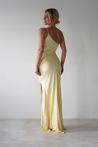 Lyra Soft Matte Satin Maxi Dress Yellow | Wedding Guest Dress | Maxi | Satin | Oh Hello Clothing