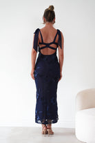 Oh Hello Clothing Women > Clothing > Dresses Mahalia Floral Appliqué Maxi Dress | Navy