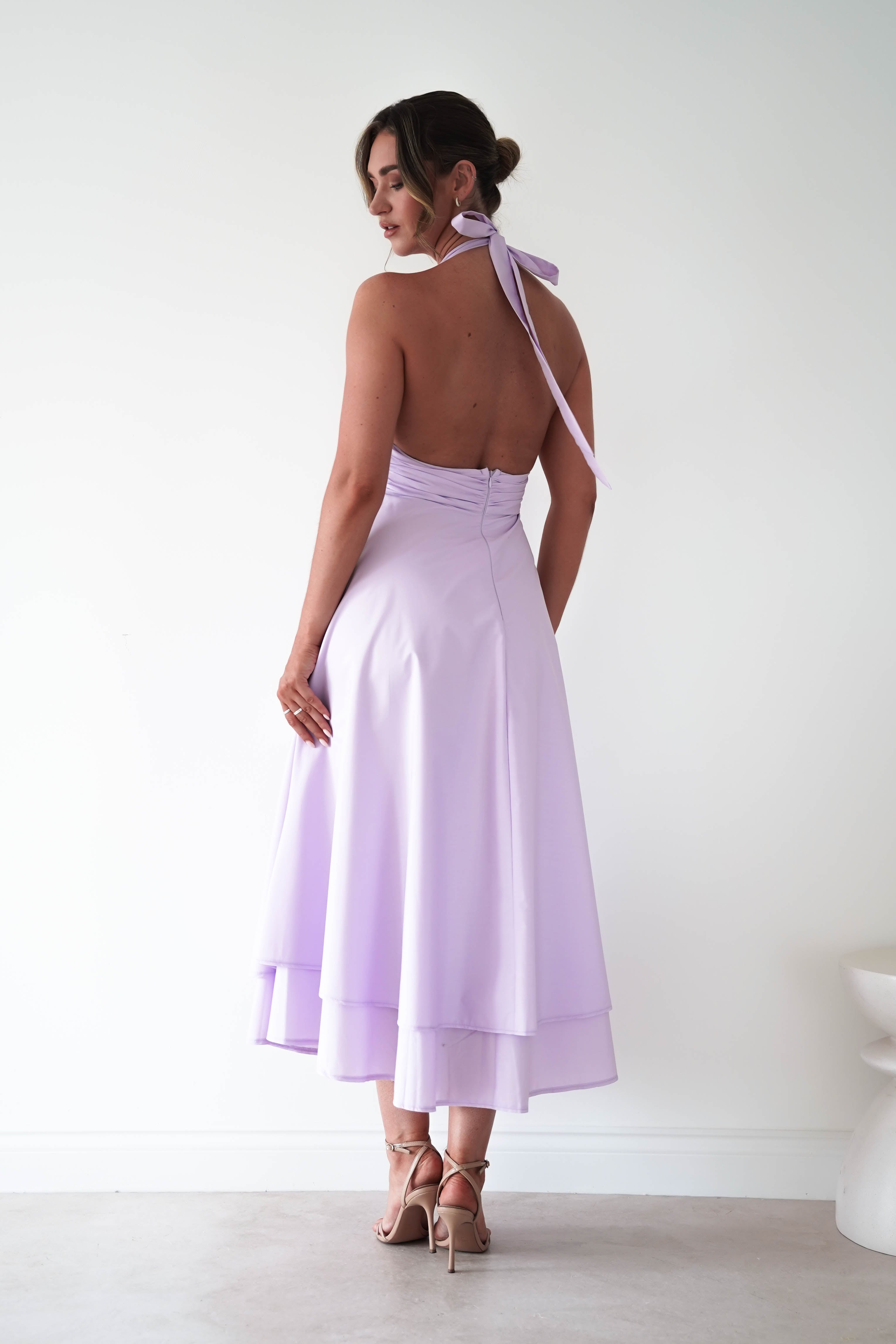 Oh Hello Clothing Women > Clothing > Dresses Makaila Halterneck Chiffon Midaxi Dress | Lilac