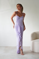 Manuella Mesh Bodycon Midaxi Dress Lilac | Wedding Guest Dress | Bodycon | Mesh | Oh Hello Clothing