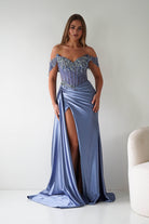 Oh Hello Clothing Women > Clothing > Dresses Margot Embellished Bodice Gown | Dusty Blue