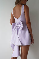 Maria Pearl Bow Detail Mini Dress Lilac | Wedding Guest Dress | Oh Hello Clothing