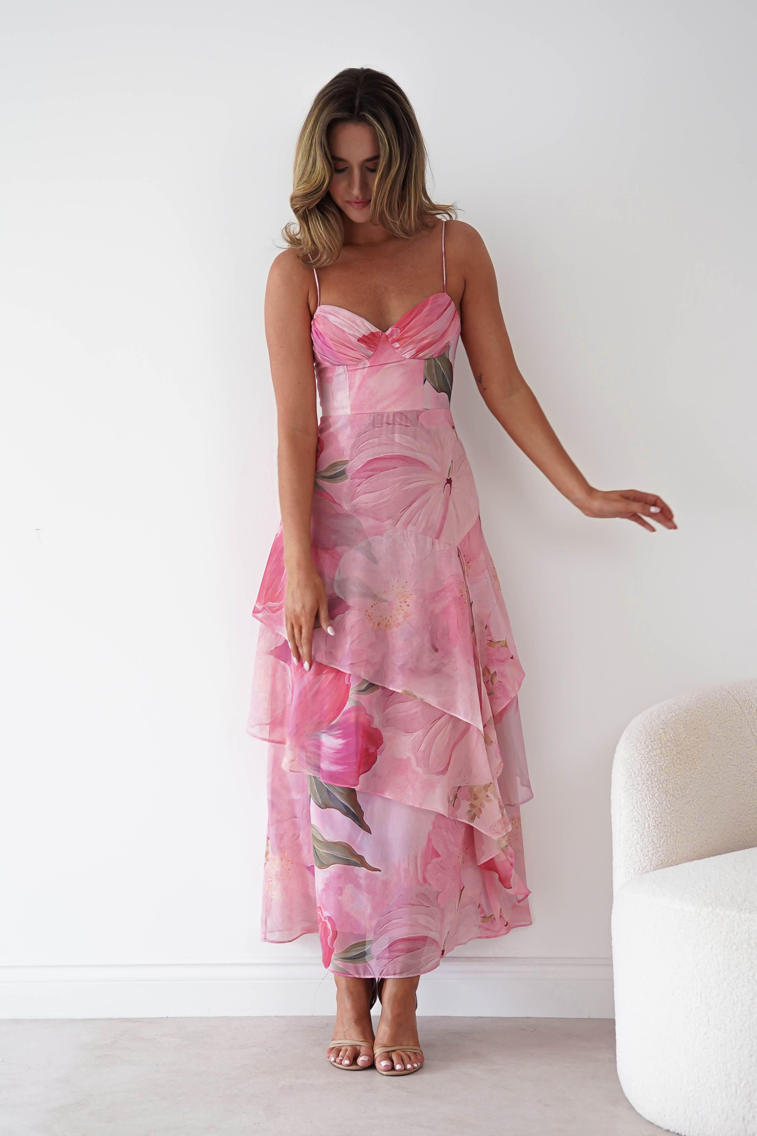 Oh Hello Clothing Women > Clothing > Dresses Maroma Floral Layered Maxi Dress | Pink