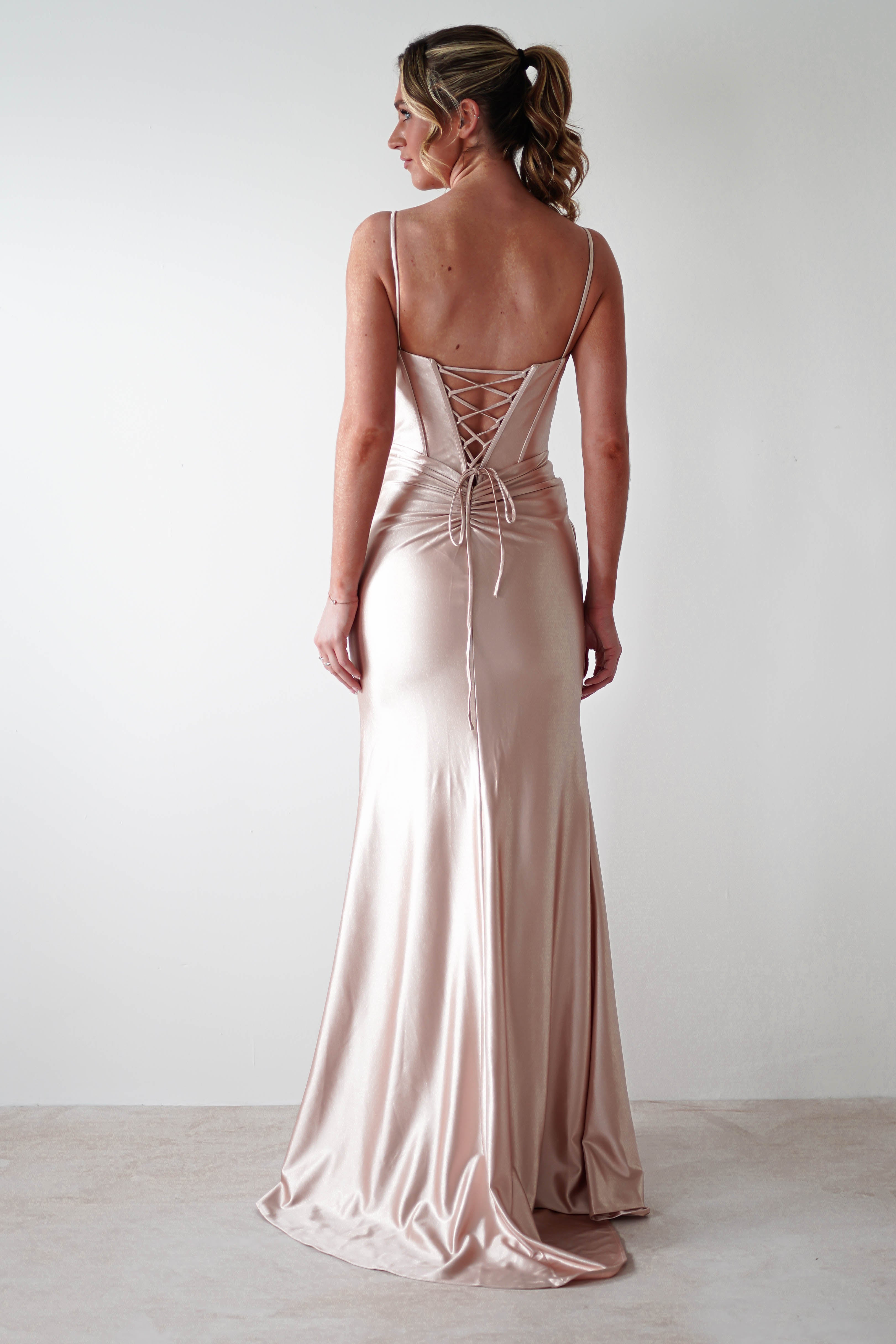 Meaghan Bodycon Gown | Champagne | Debs & Prom | Formal Gown | Oh Hello Clothing