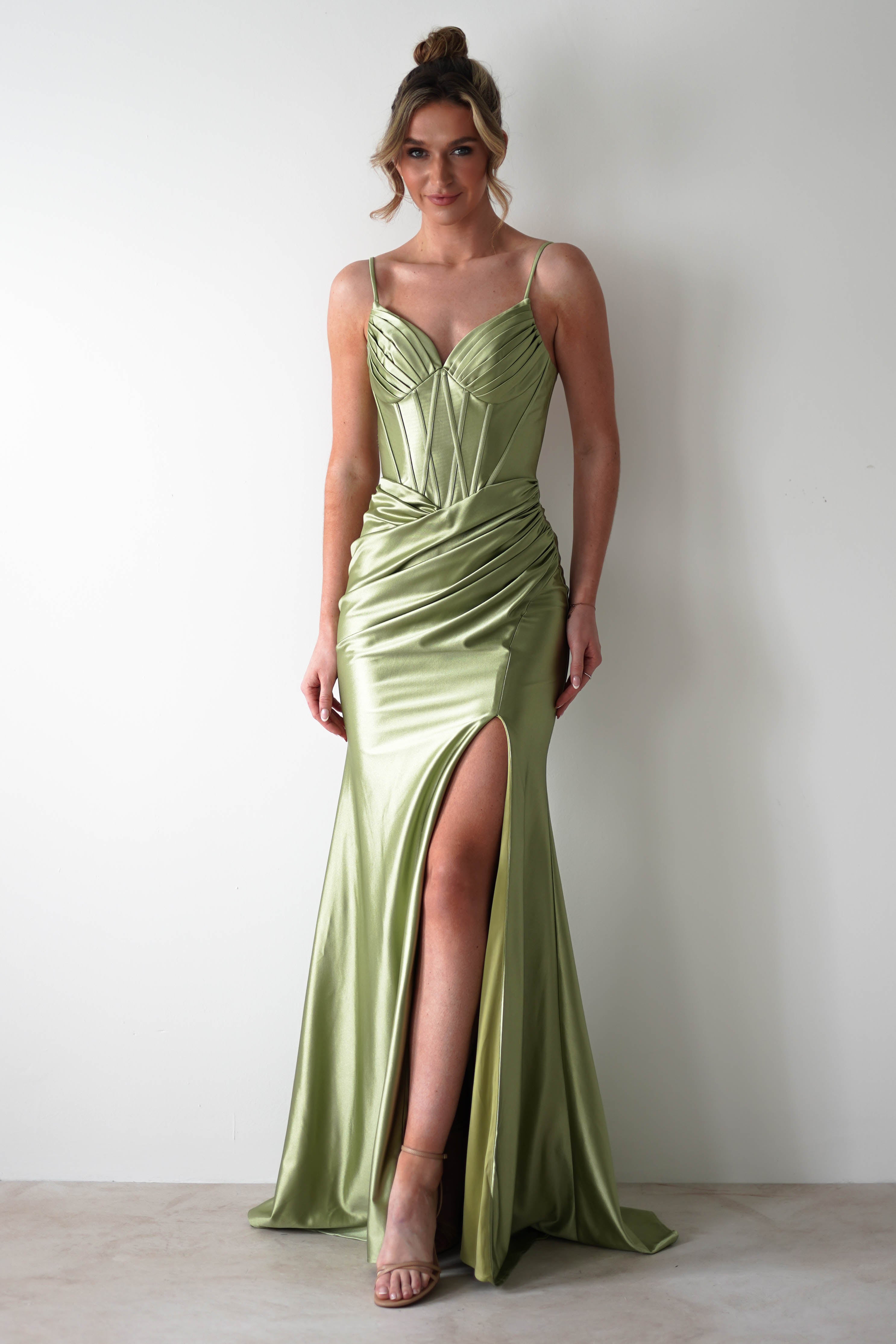 Meaghan Bodycon Gown | Lime Green | Debs & Prom | Formal Gown | Oh Hello Clothing